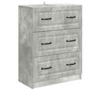 Commode de chambre Vidaxl Armoire à tiroirs Gris béton 66 x 34,5 x 87 cm