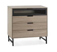 Commode de nuit Hera 3 tiroirs 1 porte coloris bois