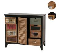 Mendler Commode de pharmacien HWC-O63 Vintage Shabby Volet 80x91x40cm Corps Noir