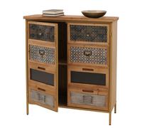Commode de pharmacien HWC-O79, armoire haute avec compartiments de rangement, look vintage shabby 94x80x35cm, bleu