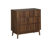 Commode de rangement décor bois de noyer. 3 tiroirs