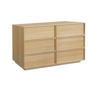 Commode de rangement effet bois 6 tiroirs naturel L 120 x P 43 x H 75cm - Kuba