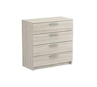 Commode de rangement en bois coloris chêne shannon - 79,6 x 80,6 x 37,9 cm --