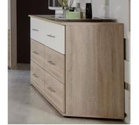Commode de rangement imitation chêne - 130 X 41 X 83 Cm.