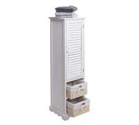 Commode de salle de bain HWC-H20, meuble de salle de bain 120x27x29cm bois massif shabby blanc