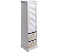 Commode de salle de bain MENDLER HWC-H20 120x27x29cm en bois massif shabby blanc blanc G