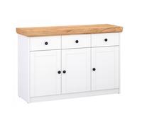 Commode De Salon En Bois Blanc Avec Tiroirs 122,5 X 82 X 42 Cm