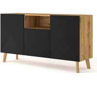 Bim Furniture Commode LUXI 3D 146 cm chêne artisan / noir mat