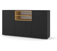 COMMODE DE SALON TV ANETTE DYNAMIC 24 151x44x86cm CHÊNE NOIR MAT