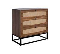 Commode décor bois et cannage 3 tiroirs RETRO
