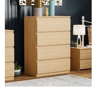 Commode Denver en pin avec 4 tiroirs - Meuble de chambre moderne