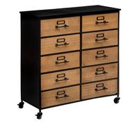 Commode double ""Baris"" métal et bois 10 tiroirs - Atmosphera Créateur d'intérieur