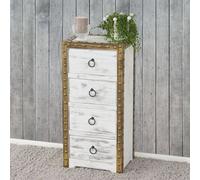 Commode Duran, commode à tiroirs, armoire, 4 tiroirs, style shabby, vintage 70x33x26cm blanc