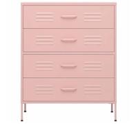 Commode en acier - vidaXL - Rose - 80x35x101,5 cm - Capacité par tiroir 25 kg - Capacité totale 100 kg