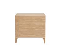 Commode scandinave en bois clair chêne 3 tiroirs L80 cm FREDDY
