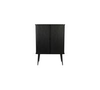 Commode en bois de chêne verni noir, 2 portes coulissantes, 4 étagères - Zuiver, Barbier - 100x140x45 cm