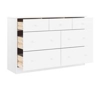 Commode en bois massif - vidaXL - Blanc - 112x35x73 cm - Bois de pin - 7 tiroirs - Gamme ALTA - Assemblage requis