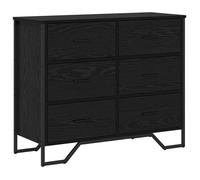 Commode en chêne noir - vidaXL - 91x35,5x74,5 cm - Bois d'ingénierie - Finition mate - Intérieur - Assemblage requis