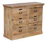 VALMON - Commode en Manguier 6 Tiroirs