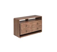 Commode en noyer et PVC noir 7226, 120 x 43 x 75 cm