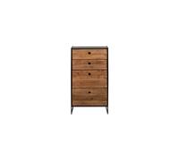 Commode en pin recyclé marron, 4 tiroirs, avec rangement, droit - Chehoma, Utah - 50x40x91 cm