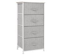 Commode en tissu - HOMCOM - meuble de rangement 4 tiroirs chiffonnier cadre métal chambre - acier - 45x30x92cm