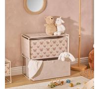 Commode Enfant 2 Tiroirs Imprimé Ourson - Tissa Beige TU