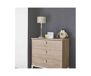 Commode enfant 3 tiroirs en bois imitation chêne blond - CO5043-1