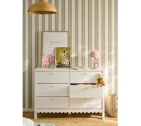 Commode enfant 6 tiroirs feston bois blanc TU