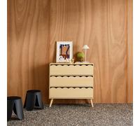 Commode Enfant Décor Bois 3 Tiroirs, Pieds Bois De Pin - 80 X 30 X 79 Cm - Azur Naturel TU