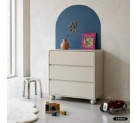 Commode Enfant Décor Bois Laqué 3 Tiroirs - Noushka Beige TU