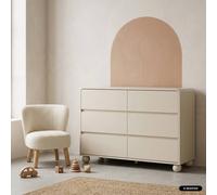 Commode Enfant Décor Bois Laqué 6 Tiroirs - Noushka Beige TU