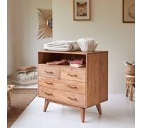 Commode Enfant En Bois D'acacia 4 Tiroirs Oslo Naturel TU