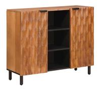Commode Et Enfilade - vidaXL - bahut rangement - bois de manguier massif - finition acacia brun - 2 portes - 1 étagère - avec poign