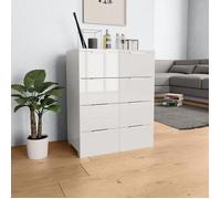 Commode Et Enfilade - vidaXL - bahut rangement - bois d'ingénierie - blanc brillant - 8 tiroirs - design scandinave - 60 x 35 x 80