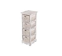 Commode / étagère 4 paniers, 25x28x74cm, shabby, vintage, blanc