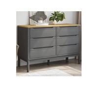 vidaXL Commode FLORO gris bois de pin massif