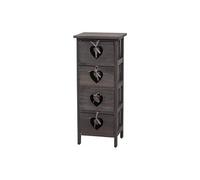Commode Forli, armoire 4 tiroirs avec cours 70x29x25cm vintage gris-brun