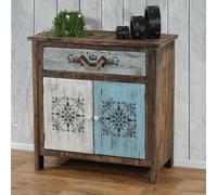 Commode Funchal Armoire Table D'appoint, Vintage, Shabby Chic, 84x80x40cm Multicolore