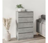 Commode Gris béton 60x36x103 cm Bois d ingénierie Gris béton G