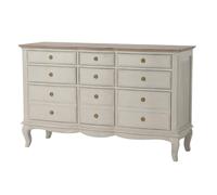 Commode haute 9 tiroirs beige en bois l5