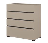 Commode HAVANA beige et noir - 4 tiroirs - Élégance moderne et rangement compact