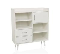 hjh Living Commode Moderne MYRDAL 80x30x90 cm 2 tiroirs 1 porte Blanc