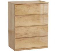 Commode - HOMCOM - 4 tiroirs meuble rangement épuré style moderne chambre salon - bois - 60x40x80cm - naturel