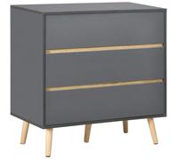 Commode - HOMCOM - 5 tiroirs meuble rangement sans poignée style scandinave chambre - bois - 80x40x80cm - gris