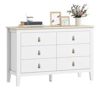 Commode - HOMCOM - 6 tiroirs - style contemporain - avec poignées en polyuréthane - 120 x 40 x 78 cm - blanc