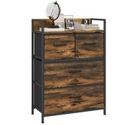 Commode - HOMCOM - meuble de rangement 4 tiroirs tissu pliables et amovibles - 60x29x85 cm