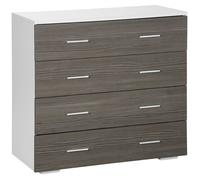Commode - HOMCOM - style contemporain - 4 tiroirs - dispositif anti-basculement - 76 x 35 x 72 cm - blanc et gris