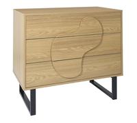 Home Deco Factory - Commode Calypso - 3 tiroirs en MDF et métal - Noir
