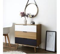 Home Deco Factory – Commode Sven – 3 tiroirs – Multicolore
